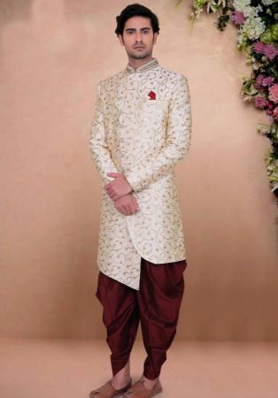 Picture of Classy Silk Light Grey Sherwani