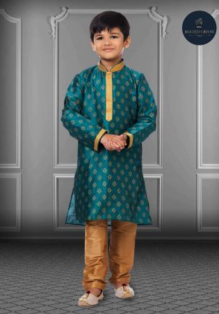 Picture of Taking Silk Dark Slate Grey Kids Kurta Pyjama