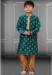 Picture of Ravishing Silk Teal Kids Kurta Pyjama