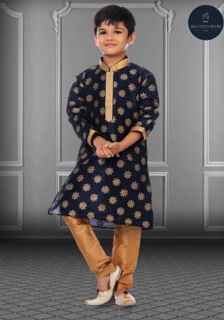 Picture of Sublime Silk Dark Slate Grey Kids Kurta Pyjama