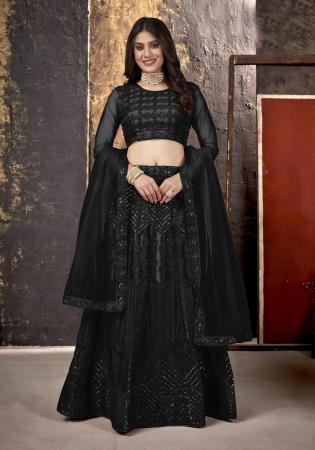 Picture of Alluring Net Black Lehenga Choli