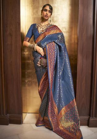 Picture of Exquisite Silk Midnight Blue Saree