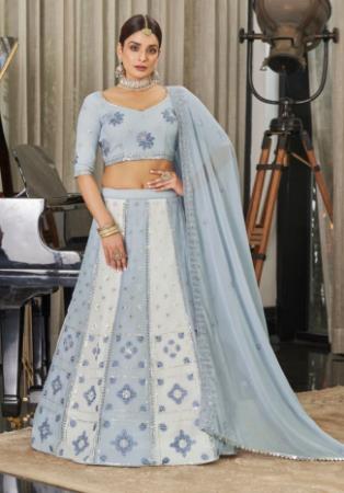 Picture of Charming Georgette Light Slate Grey Lehenga Choli