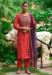 Picture of Well Formed Cotton Fire Brick Readymade Salwar Kameez