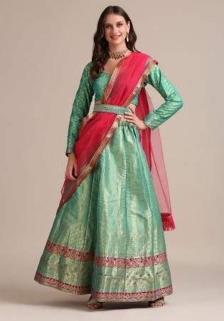 Picture of Gorgeous Silk Cadet Blue Lehenga Choli