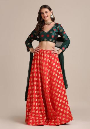 Picture of Comely Silk Fire Brick Lehenga Choli