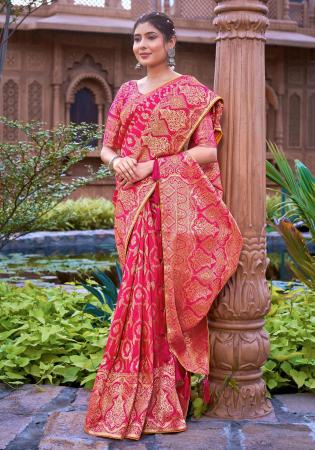 Picture of Exquisite Silk Pale Violet Red Saree