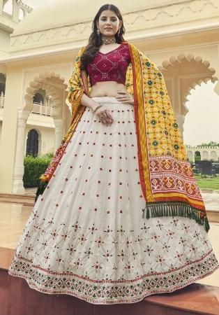 Picture of Classy Georgette & Silk White Lehenga Choli