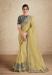 Picture of Pleasing Net & Organza Dark Khaki Saree