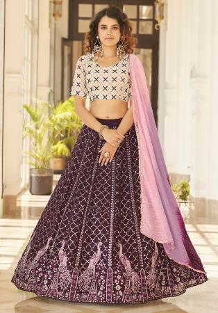 Picture of Taking Georgette Dark Olive Green Lehenga Choli