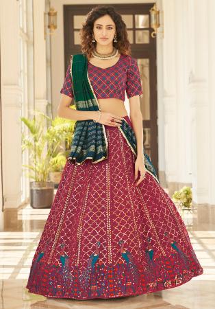 Picture of Appealing Georgette Deep Pink Lehenga Choli