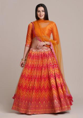 Picture of Appealing Net & Silk Chocolate Lehenga Choli