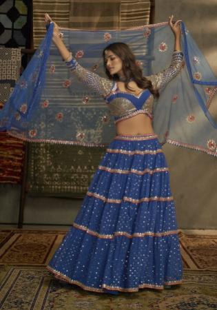 Picture of Magnificent Georgette Dark Slate Blue Lehenga Choli