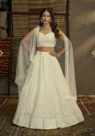 Picture of Classy Georgette White Lehenga Choli