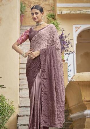 Picture of Radiant Chiffon Rosy Brown Saree