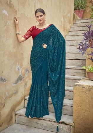 Picture of Admirable Chiffon Midnight Blue Saree