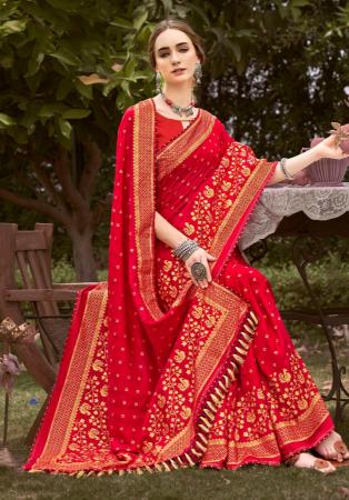 Picture of Sublime Silk Crimson Saree