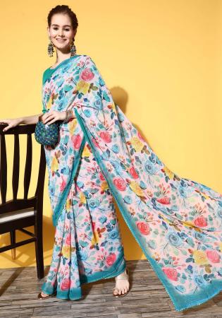 Picture of Ravishing Silk Light Slate Grey Saree