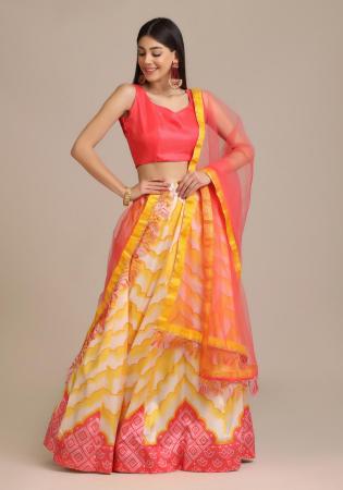 Picture of Classy Net & Silk Dark Salmon Lehenga Choli