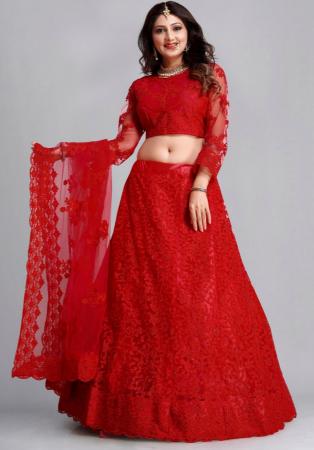 Picture of Radiant Net Crimson Lehenga Choli