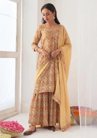 Picture of Wonderful Synthetic Dark Khaki Readymade Salwar Kameez