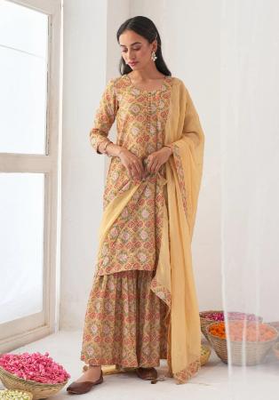 Picture of Sightly Synthetic Dark Khaki Readymade Salwar Kameez