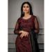 Picture of Good Looking Net Maroon Straight Cut Salwar Kameez