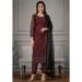 Picture of Good Looking Net Maroon Straight Cut Salwar Kameez