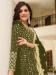 Picture of Georgette Dark Olive Green Straight Cut Salwar Kameez