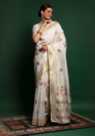 Picture of Lovely Silk White Saree