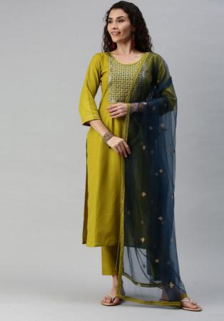 Picture of Delightful Cotton Saddle Brown Readymade Salwar Kameez