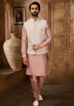 Picture of Resplendent Silk Tan Kurtas