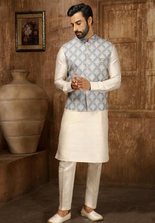 Picture of Classy Silk Beige Kurtas