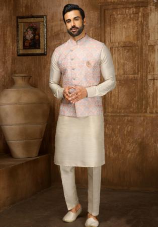 Picture of Pretty Silk Tan Kurtas