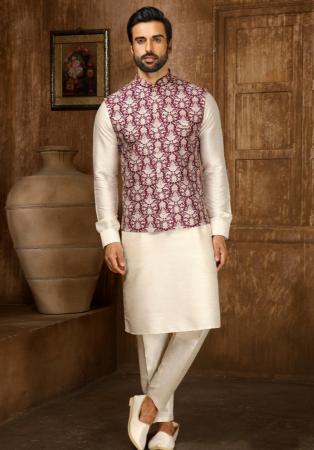 Picture of Alluring Silk Beige Kurtas