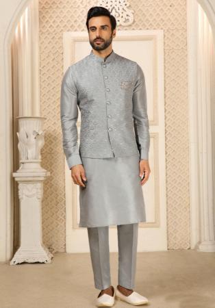 Picture of Admirable Silk Dark Grey Kurtas