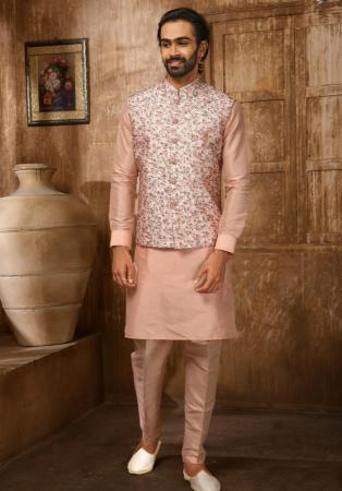 Picture of Pleasing Silk Tan Kurtas