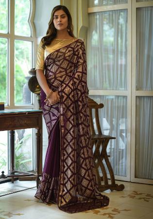 Picture of Beauteous Georgette Brown Saree