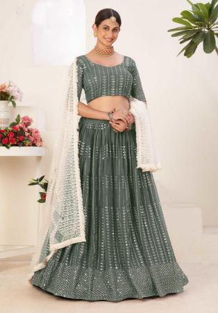 Picture of Ravishing Georgette Dark Slate Grey Lehenga Choli