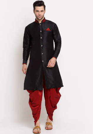 Picture of Grand Silk Black Kurtas