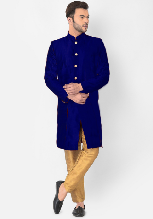 Picture of Sightly Silk Midnight Blue Kurtas