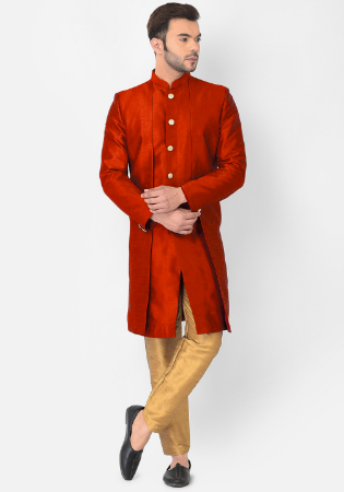 Picture of Sightly Silk Dark Red Kurtas