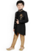 Picture of Fine Silk Black Kids Kurta Pyjama