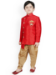 Picture of Marvelous Silk Crimson Kids Kurta Pyjama