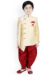 Picture of Beautiful Silk Beige Kids Kurta Pyjama