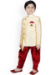 Picture of Beautiful Silk Beige Kids Kurta Pyjama