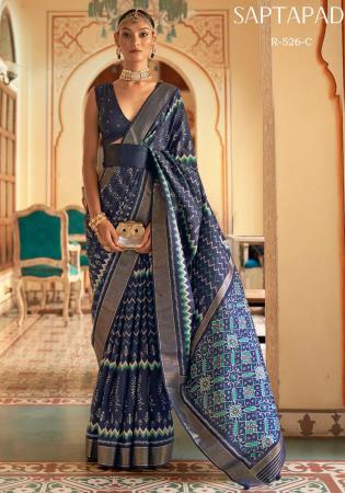 Picture of Resplendent Silk Dark Slate Grey Saree