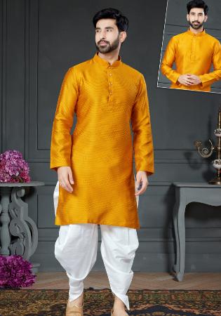 Picture of Sightly Cotton & Silk Golden Rod Kurtas