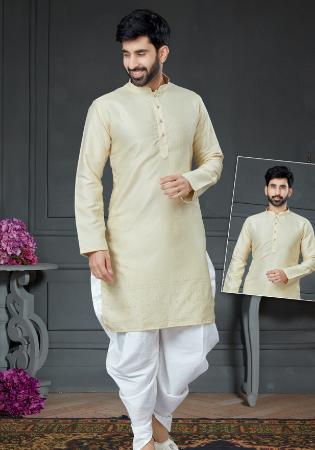 Picture of Nice Cotton & Silk Silver Kurtas