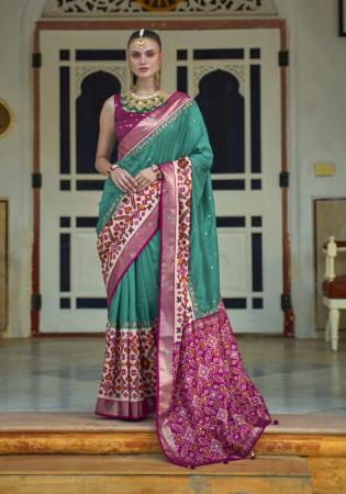 Picture of Elegant Silk Sea Green Saree